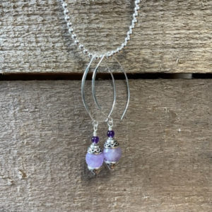 Lavender and Amethyst Earrings