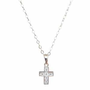 Small Drop Cross Necklace