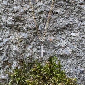 Small Drop Cross Necklace